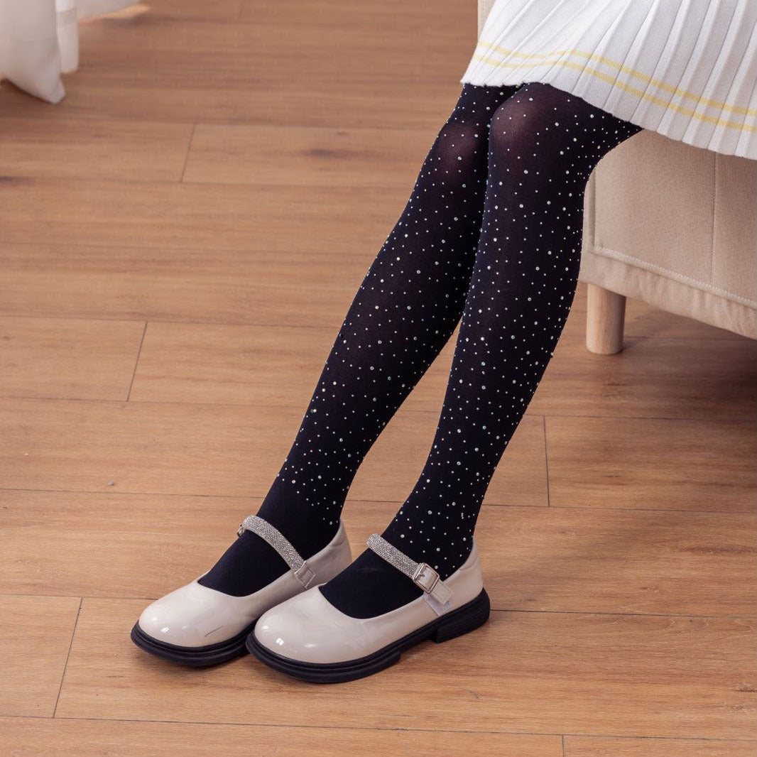Girls Diamond Decorated Tights for Dancing Spring Summer Knit Polyamide Spandex