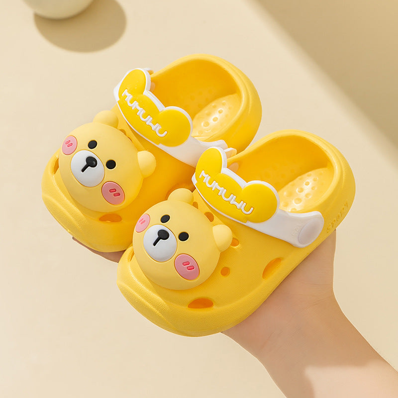 Girls Water Shoes Slip-On Flower Bear Breathable Non-Slip Indoor Outdoor