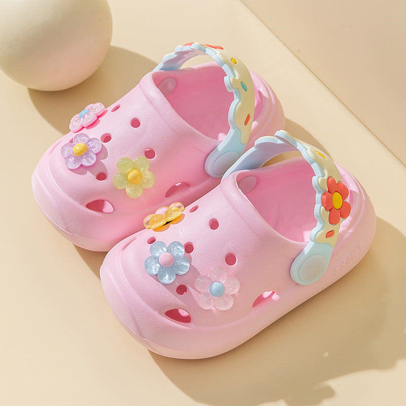 Girls Water Shoes Slip-On Flower Bear Breathable Non-Slip Indoor Outdoor