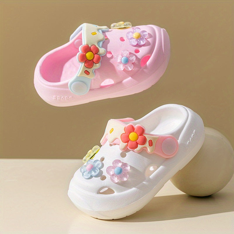 Girls Water Shoes Slip-On Flower Bear Breathable Non-Slip Indoor Outdoor