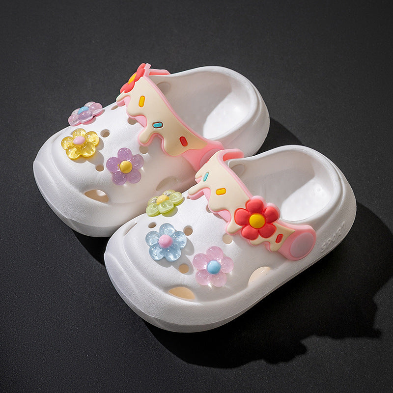 Girls Water Shoes Slip-On Flower Bear Breathable Non-Slip Indoor Outdoor