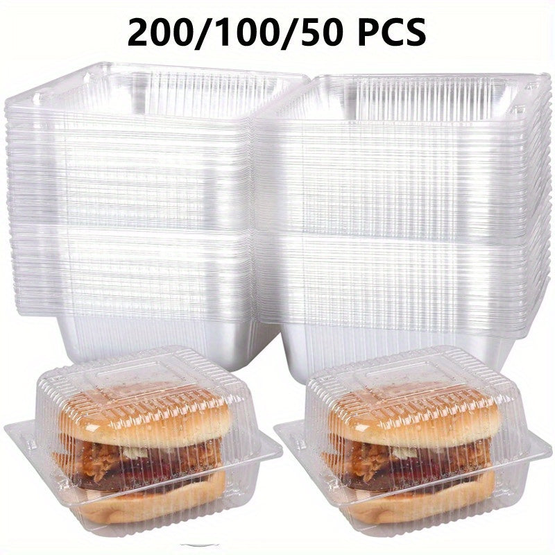 Clear Plastic Take Out Containers 50 100 200 Pack Square Clamshell Food Boxes