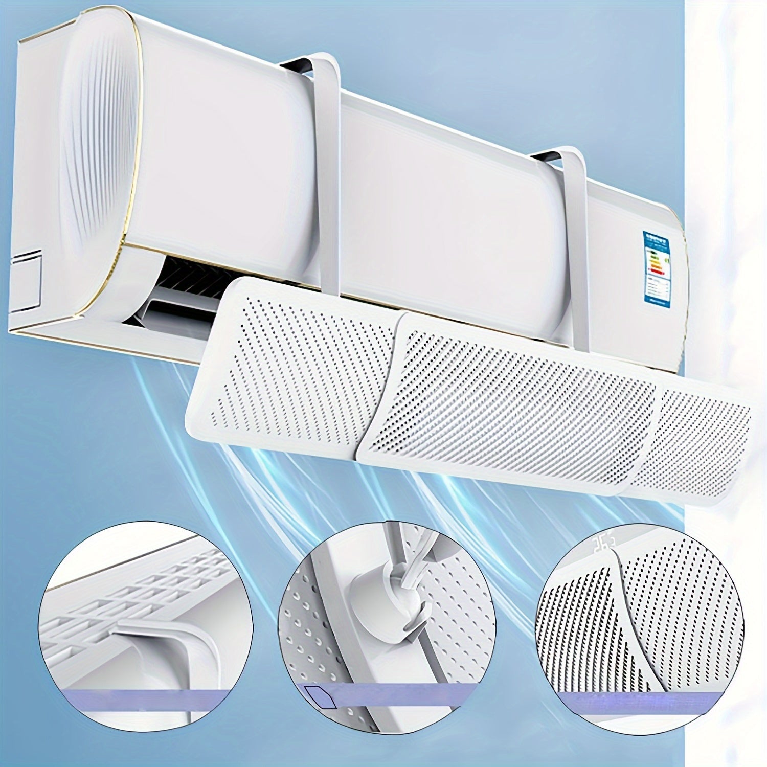 Portable Air Conditioner Deflector Wall-Mounted Adjustable Windshield for Cool Home