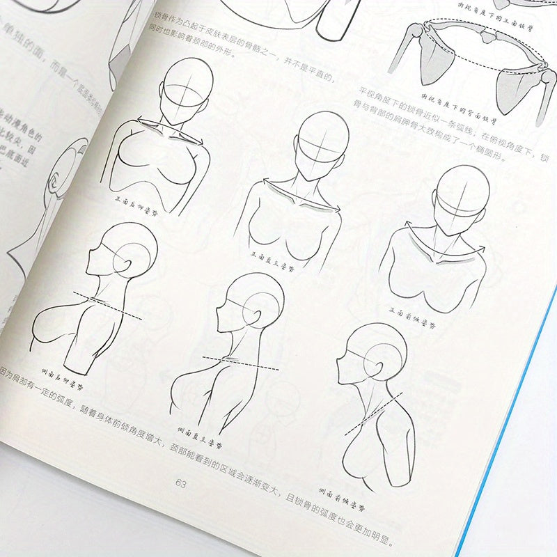 O'yin anime'sidagi inson anatomiyasining asoslari bo'yicha qo'llanma, batafsil chuqurlikni rad etish, Xitoy nashri.