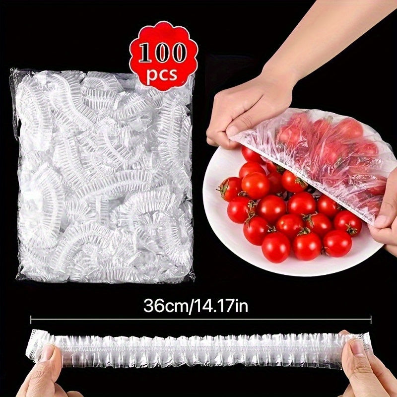 Reusable Elastic Food Covers Set of 100 Adjustable Fits Various Bowl Sizes Kitchen Food Storage