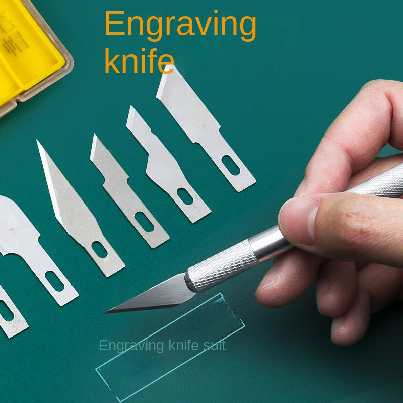 13pc Aluminum Engraving Knife Set with Titanium Steel Blades for Mobile Film Cutting