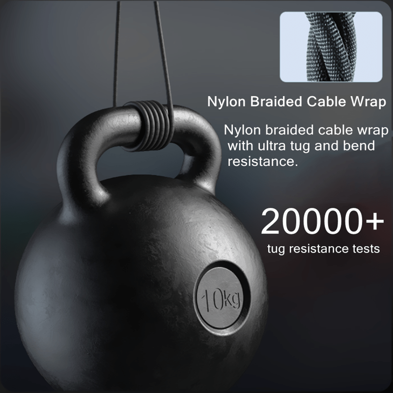 3-in-1 Naylon Zaryadlash Kabeli iPhone Type-C Micro USB Ma'lumotlarni Sinxronlashtirish va Quvvat