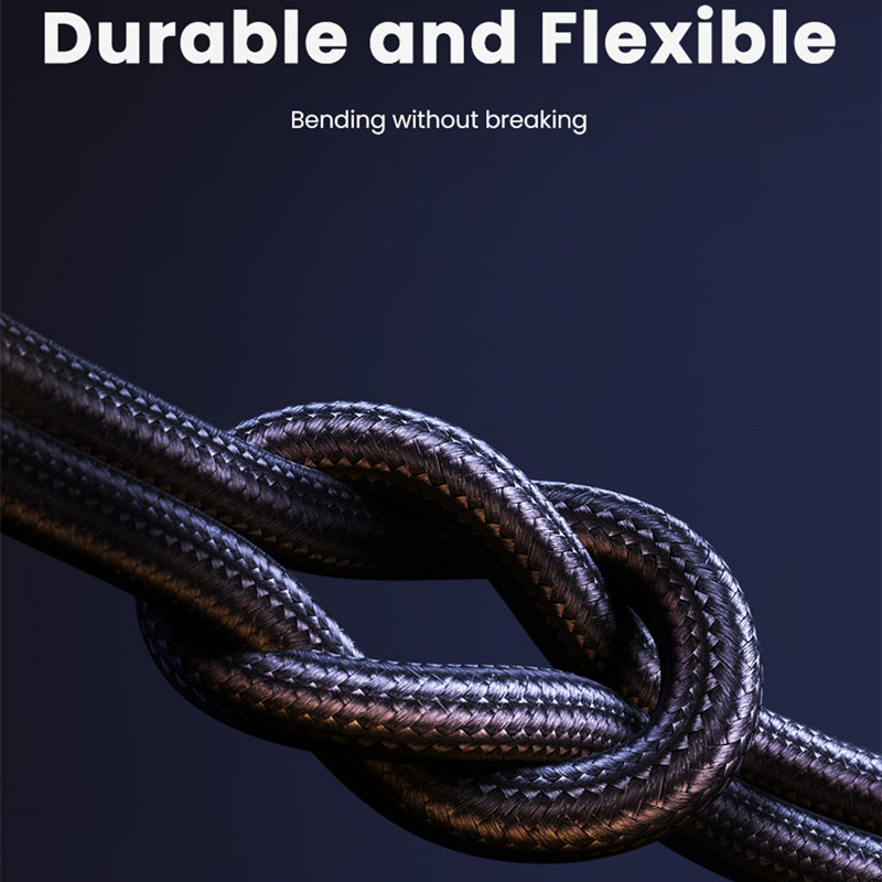 3-in-1 Naylon Zaryadlash Kabeli iPhone Type-C Micro USB Ma'lumotlarni Sinxronlashtirish va Quvvat