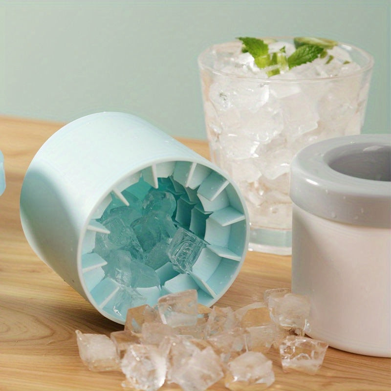 Round Silicone Ice Tray with Easy Demolding and Storage Box, 3D Ice Cubes
