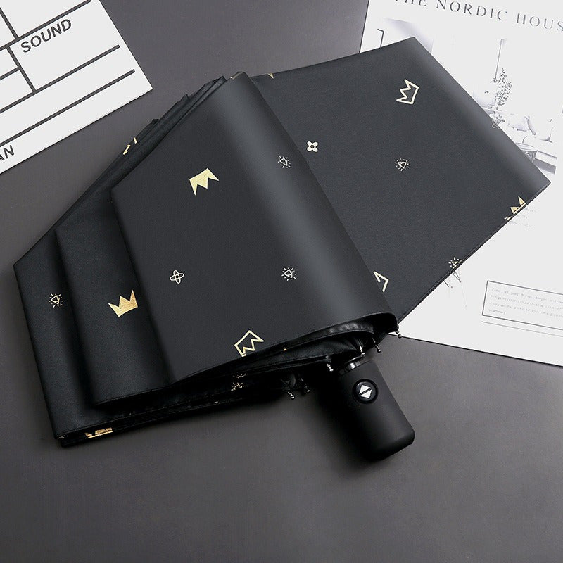 Kundalik avtomatik yig'iladigan soyabon, suv o'tkazmaydigan, UV himoyali, quyosh va yomg'irga qarshi, temir tutqich bilan