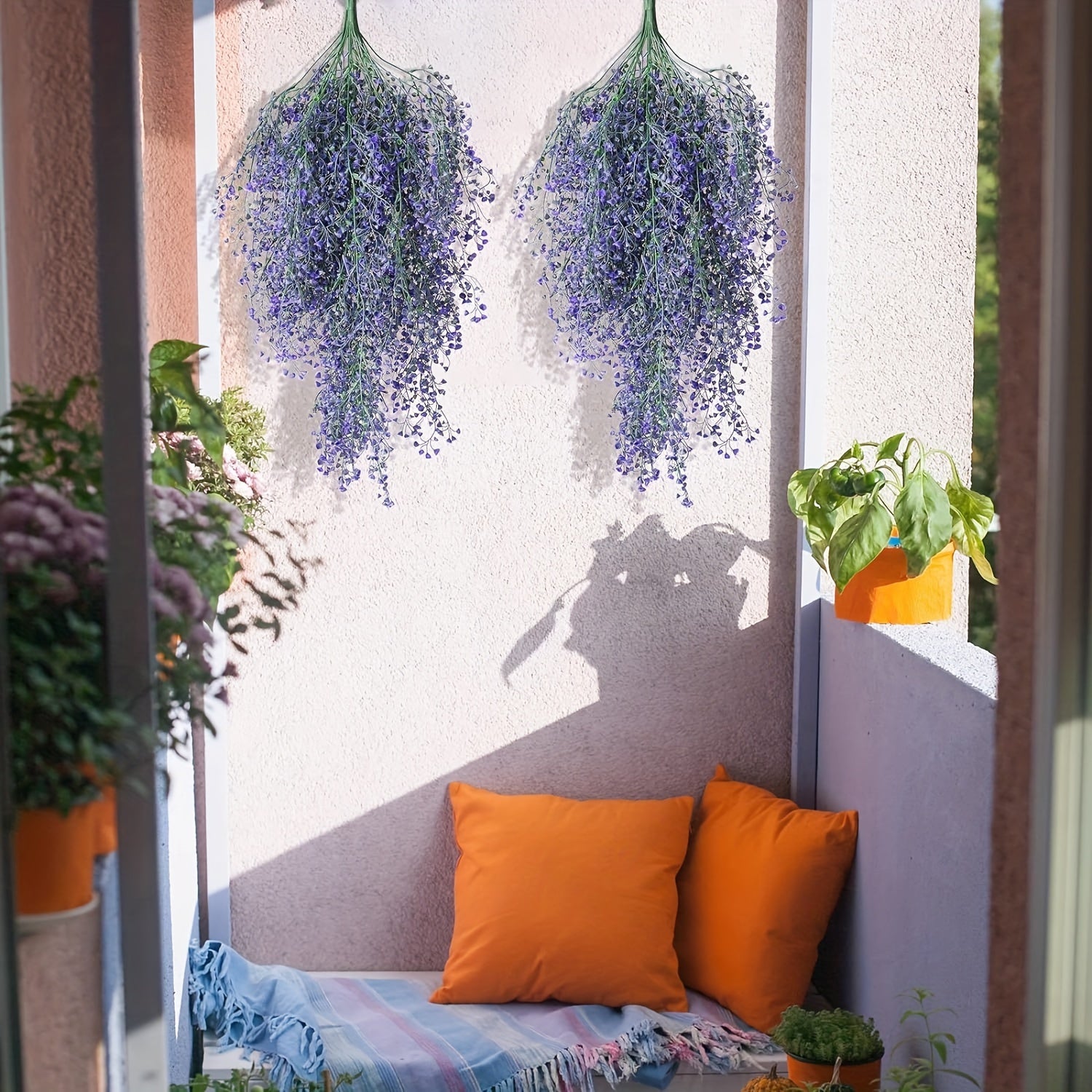 Set of 3 Artificial Fern Vines for Indoor Outdoor Decor UV-Resistant Faux Ivy