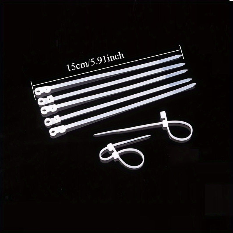 100/200pcs de bridas de nylon con bucle de montaje con tornillo, organizador de cables de envoltura