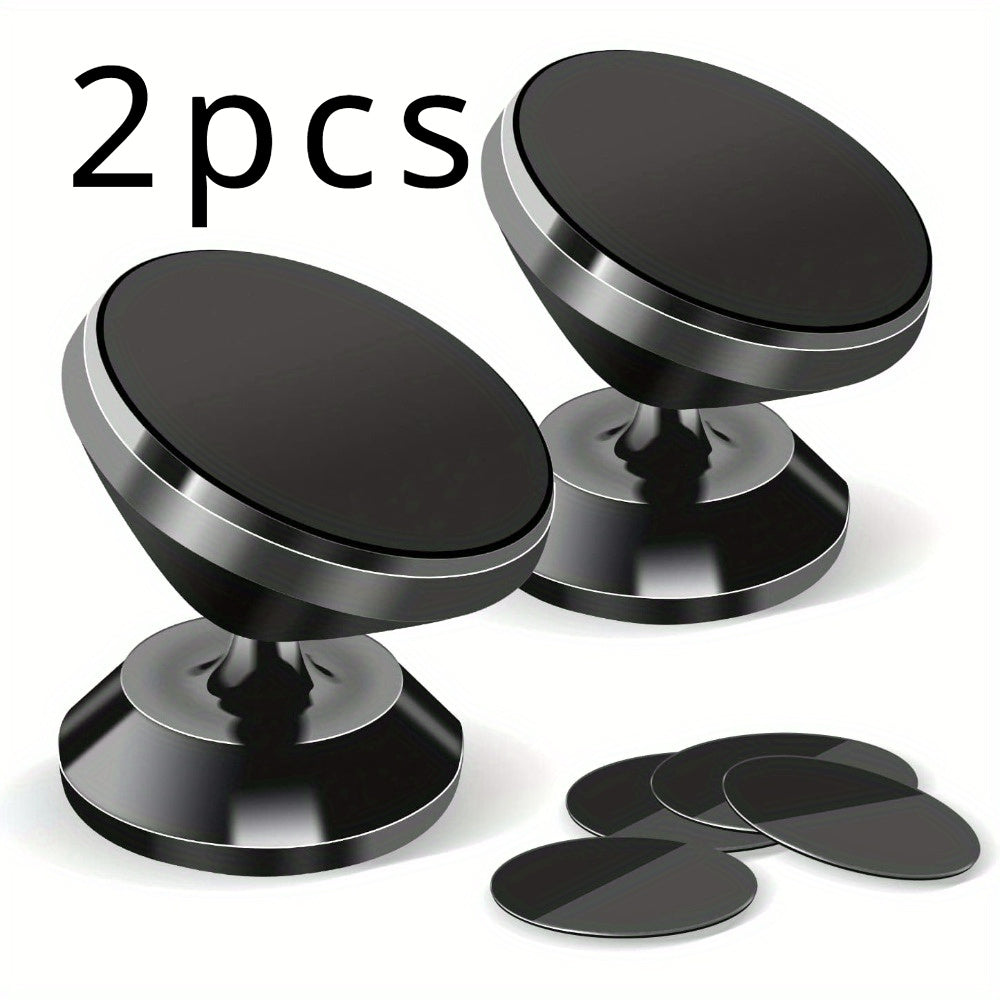 2-Pack Alloy Magnetic Car Phone Holder Universal Dashboard Strong Magnet 360° Rotation