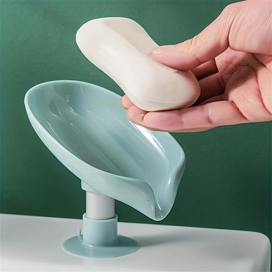 Wall-Mounted Plastic Soap Dispenser with Suction Cup and Drainage, Bathroom Organizer
