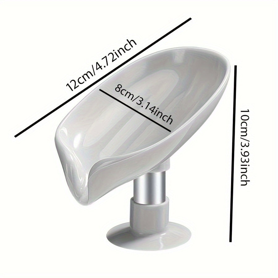 Wall-Mounted Plastic Soap Dispenser with Suction Cup and Drainage, Bathroom Organizer