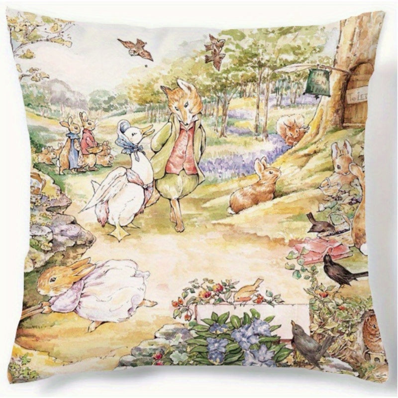 Cartoon Rabbit Throw Pillow Cover 44.96cm Home Decor Cushion Case