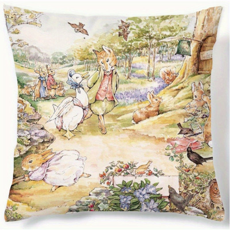Cartoon Rabbit Throw Pillow Cover 44.96cm Home Decor Cushion Case
