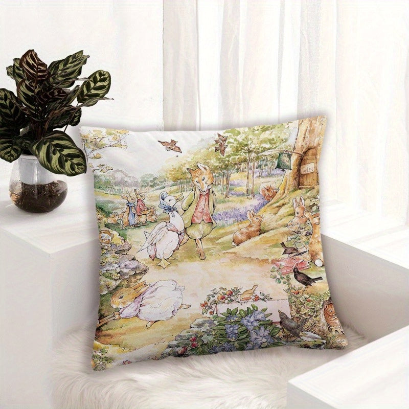 Cartoon Rabbit Throw Pillow Cover 44.96cm Home Decor Cushion Case