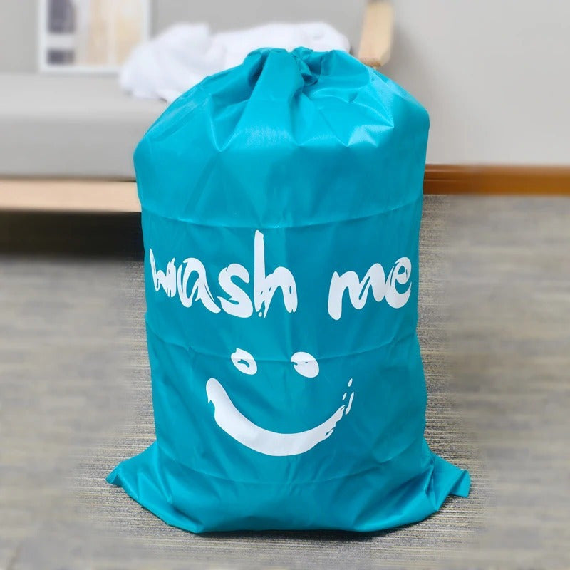 Nylon Laundry Bag with Drawstring Closure for Travel and Home Use