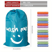 Nylon Laundry Bag with Drawstring Closure for Travel and Home Use