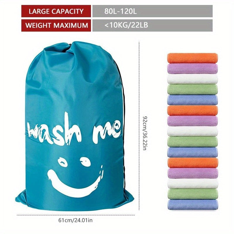 Nylon Laundry Bag with Drawstring Closure for Travel and Home Use