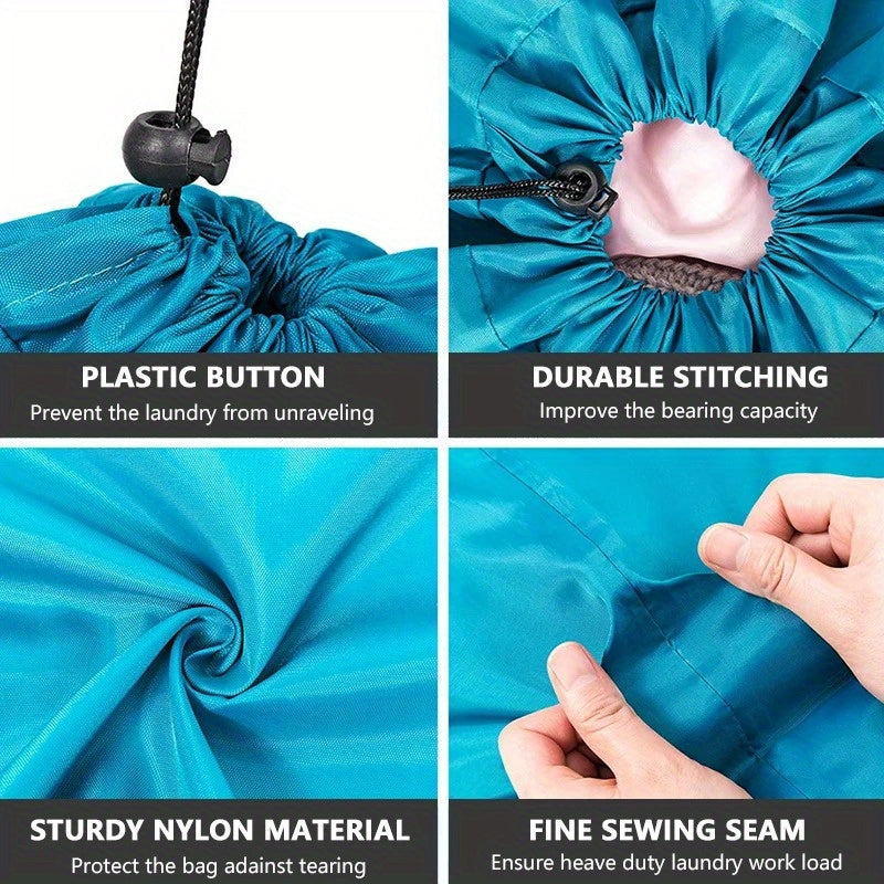 Nylon Laundry Bag with Drawstring Closure for Travel and Home Use