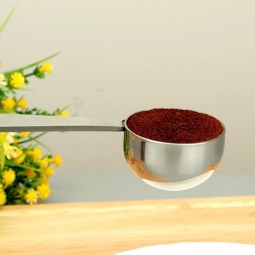 Stainless Steel Coffee Measuring Spoon Set with Tamper and Stand for Espresso