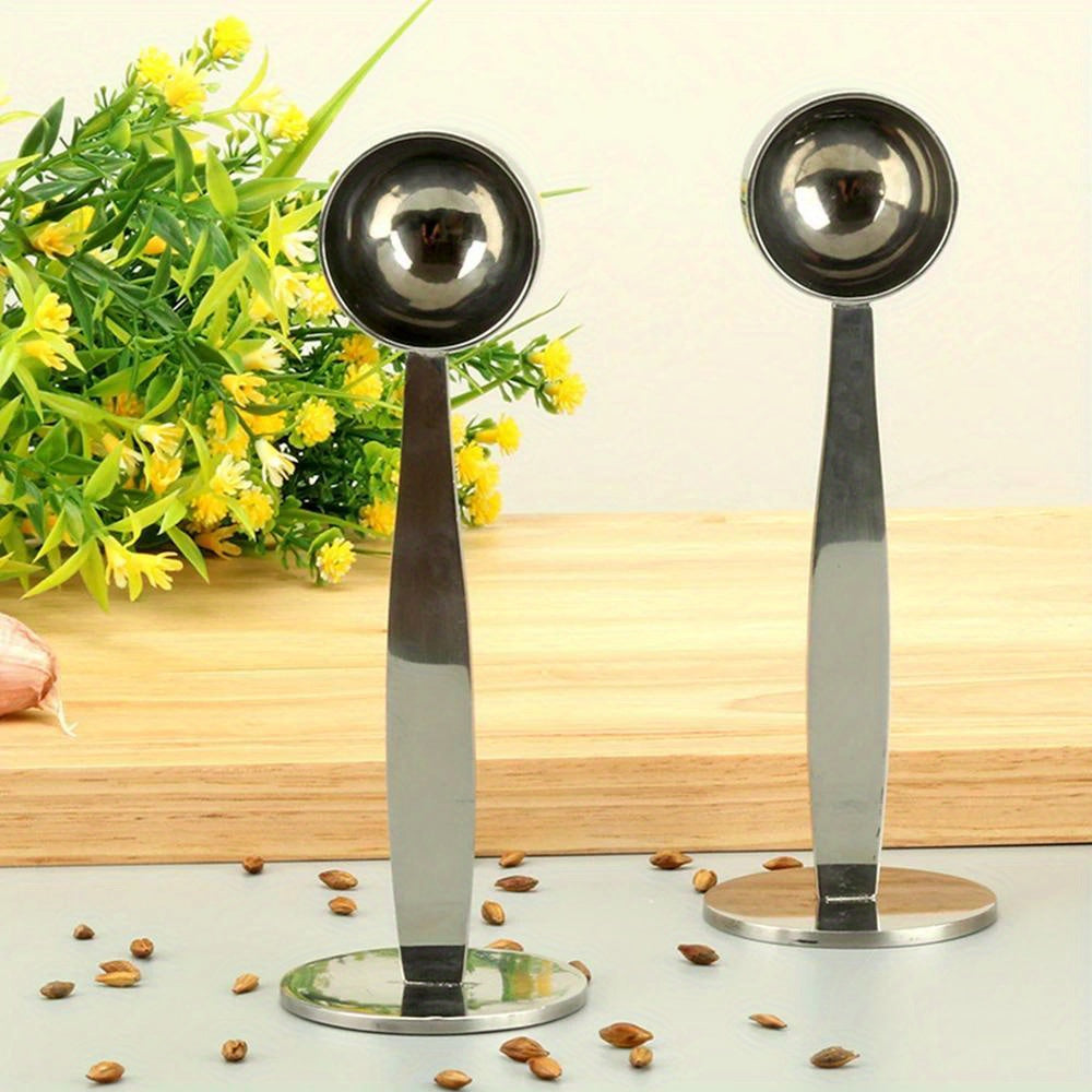 Stainless Steel Coffee Measuring Spoon Set with Tamper and Stand for Espresso