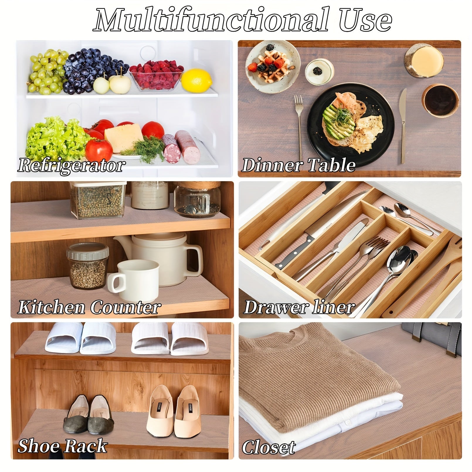 Kitchen Cabinet Liner for Shelves and Drawers Waterproof Non-Slip Moisture-Proof