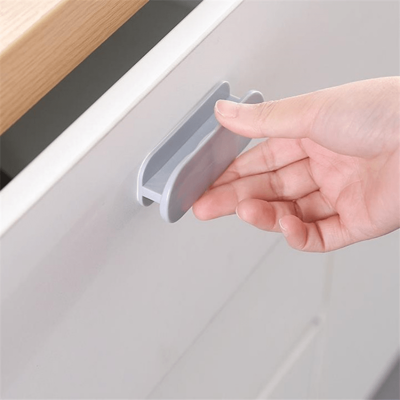 Self-Adhesive Plastic Cabinet Drawer Pulls Resin Door Knobs Furniture Hardware
