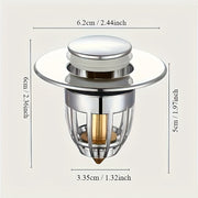 Universal Bathroom Sink Stopper for 2.69cm-4.57cm Basin Drain with Pop-Up Filter and Hair Catcher