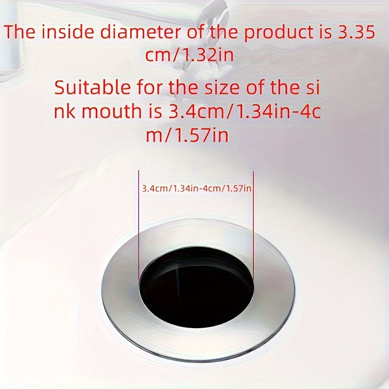 Universal Bathroom Sink Stopper for 2.69cm-4.57cm Basin Drain with Pop-Up Filter and Hair Catcher