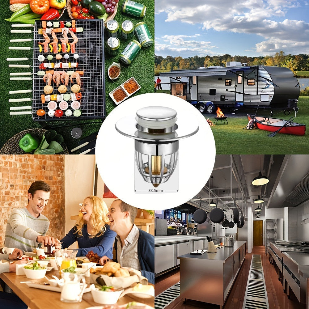 Universal Bathroom Sink Stopper for 2.69cm-4.57cm Basin Drain with Pop-Up Filter and Hair Catcher