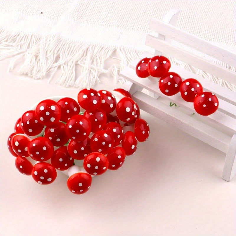 Set of 20 Red Artificial Mushrooms for Home Decor and Special Occasions