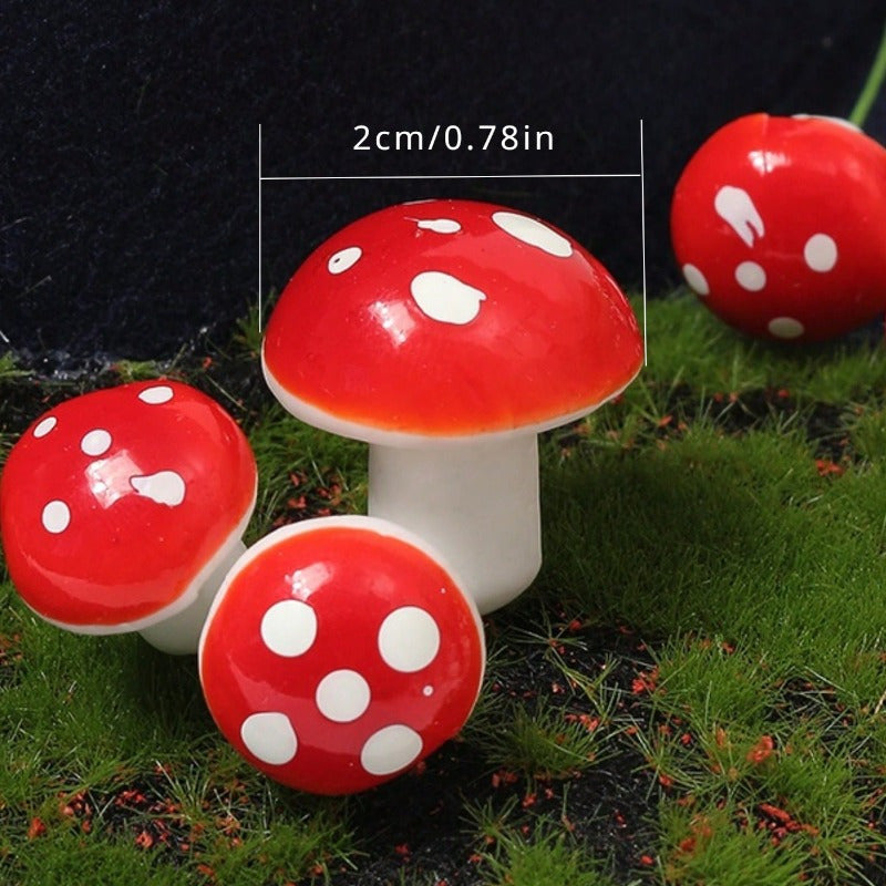 Set of 20 Red Artificial Mushrooms for Home Decor and Special Occasions