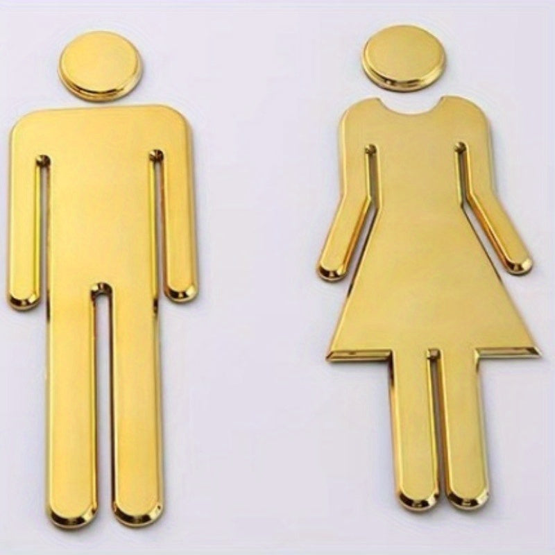 Set of 2 Gender-Neutral Bathroom Signs for Restroom Decor and Office Use