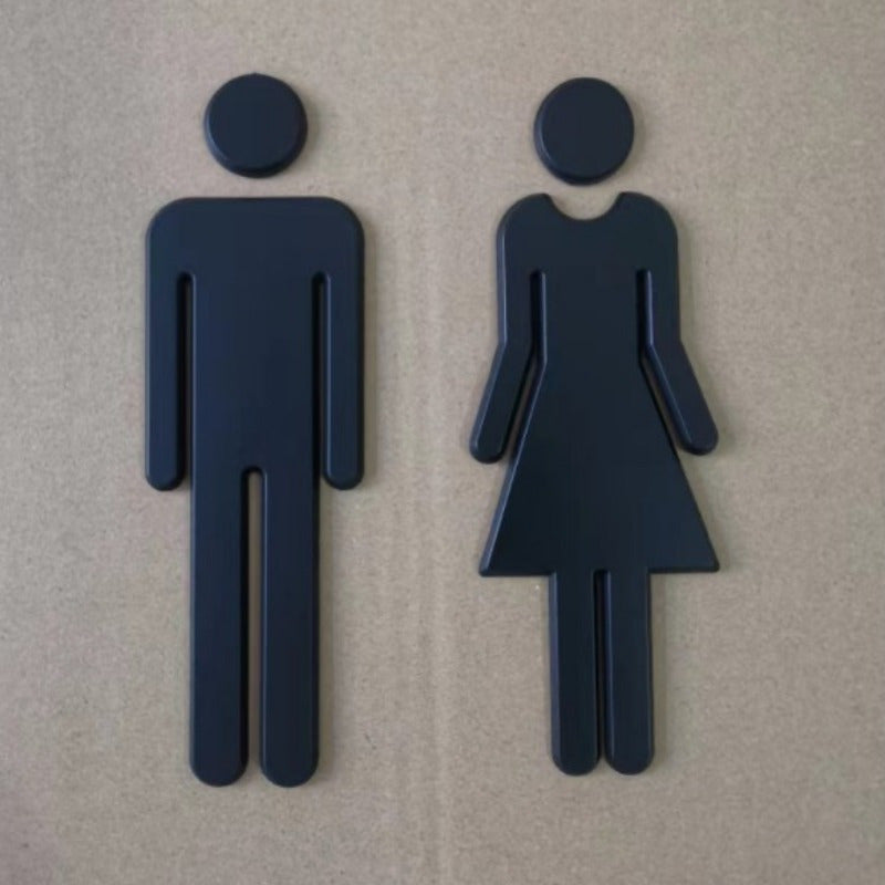 Set of 2 Gender-Neutral Bathroom Signs for Restroom Decor and Office Use