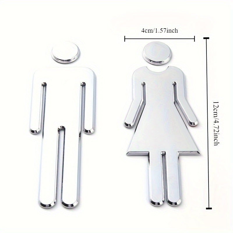 Set of 2 Gender-Neutral Bathroom Signs for Restroom Decor and Office Use
