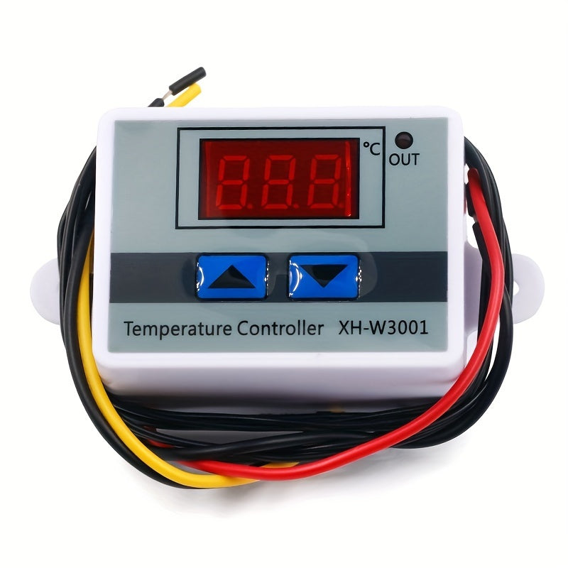 Controlador de temperatura digital LED con pantalla LCD, botones de subida/bajada, 110V 220V, uso industrial