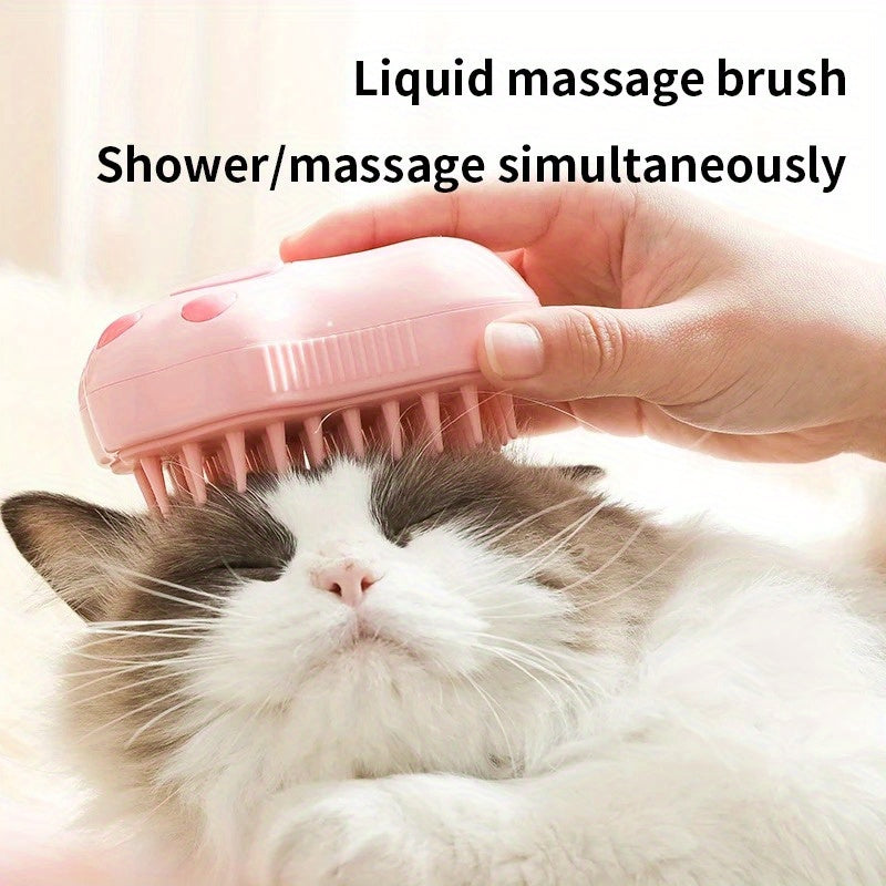 3-in-1 Pet Grooming Tool Electric Steam Brush Comb Massage Silicone USB Charging for Cats and Dogs