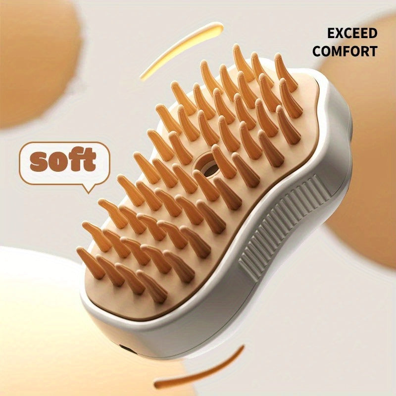 3-in-1 Pet Grooming Tool Electric Steam Brush Comb Massage Silicone USB Charging for Cats and Dogs