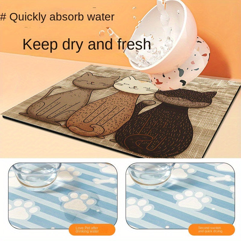 Pet Placemat for Cats and Dogs Polyester All Seasons Easy to Clean