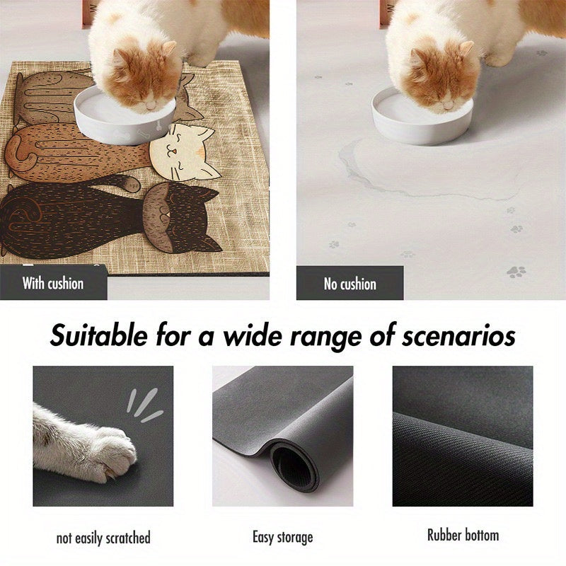 Pet Placemat for Cats and Dogs Polyester All Seasons Easy to Clean