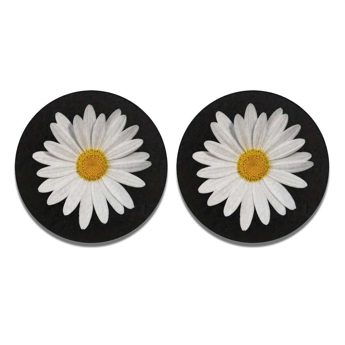 2 dona Daisy Flower Absorbent Car Cup Coasters ayollar uchun suvni yutuvchi avtomobil ichki aksessuarlari