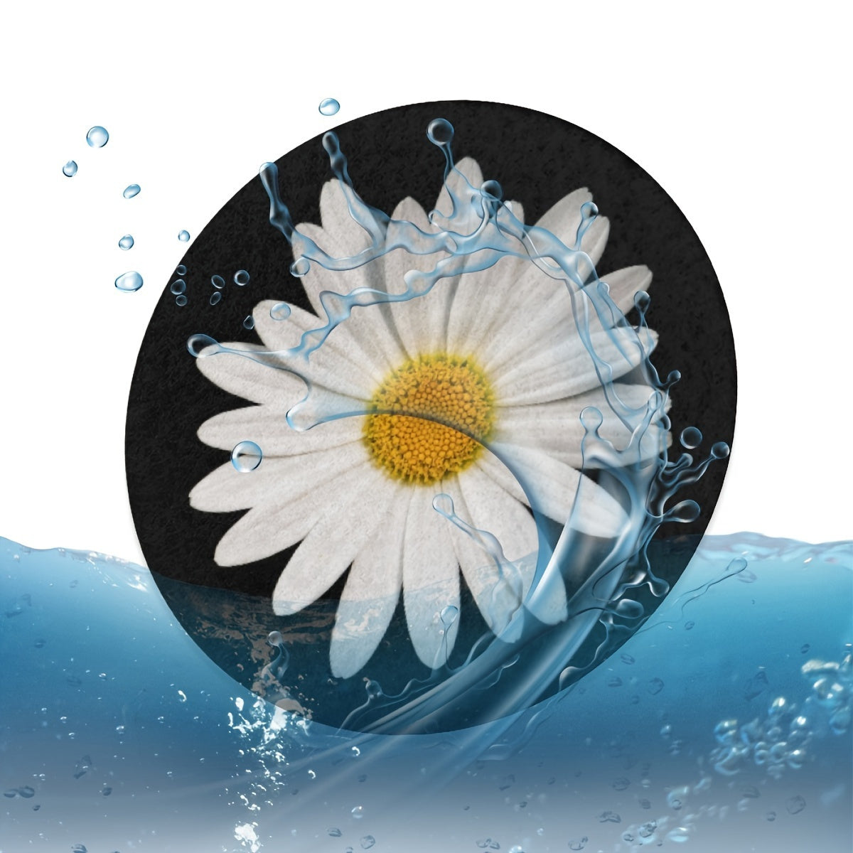 2 dona Daisy Flower Absorbent Car Cup Coasters ayollar uchun suvni yutuvchi avtomobil ichki aksessuarlari