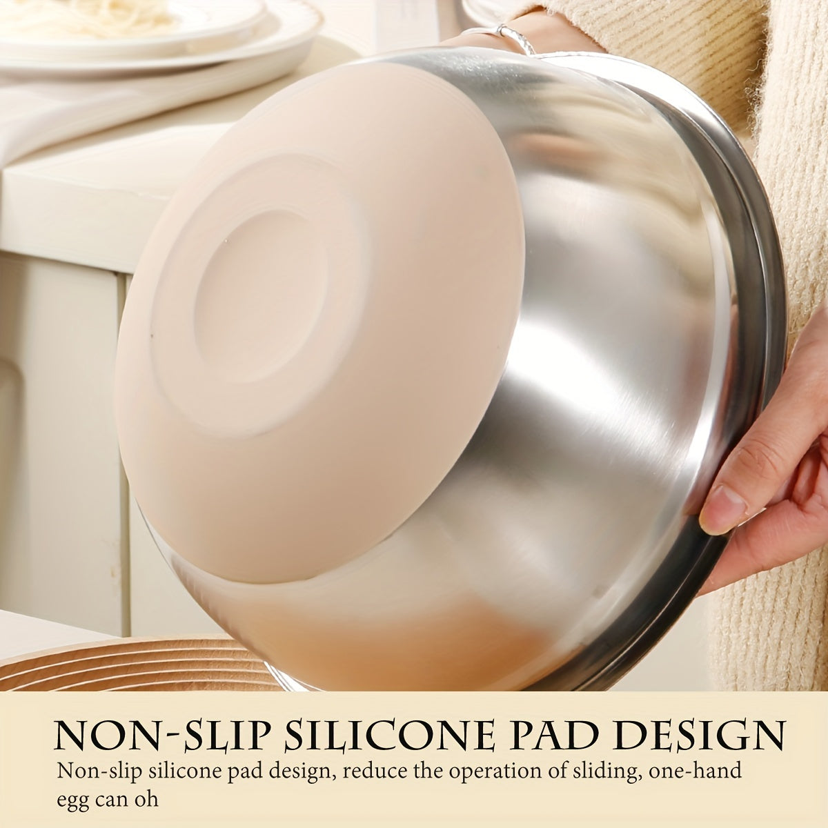 6-Piece Stainless Steel Mixing Bowl Set with Airtight Lids and Grater Attachments