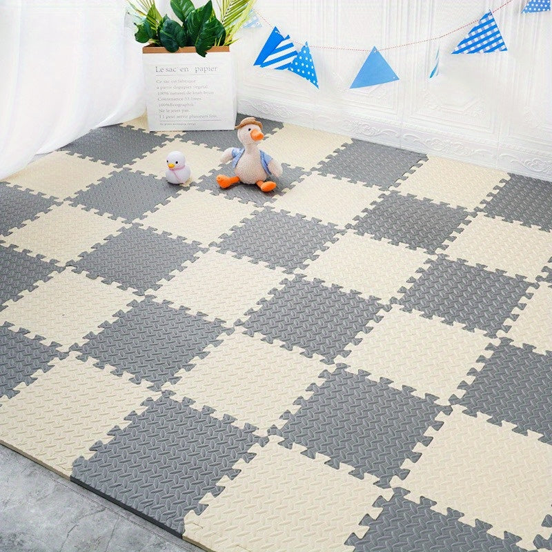 Set of 16 EVA Foam Play Mats 30cm x 30cm Interlocking Soft Crawling Floor Tiles for Kids Indoor Use