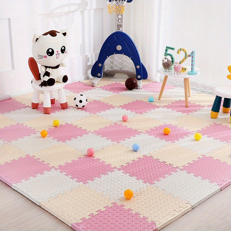 Set of 16 EVA Foam Play Mats 30cm x 30cm Interlocking Soft Crawling Floor Tiles for Kids Indoor Use