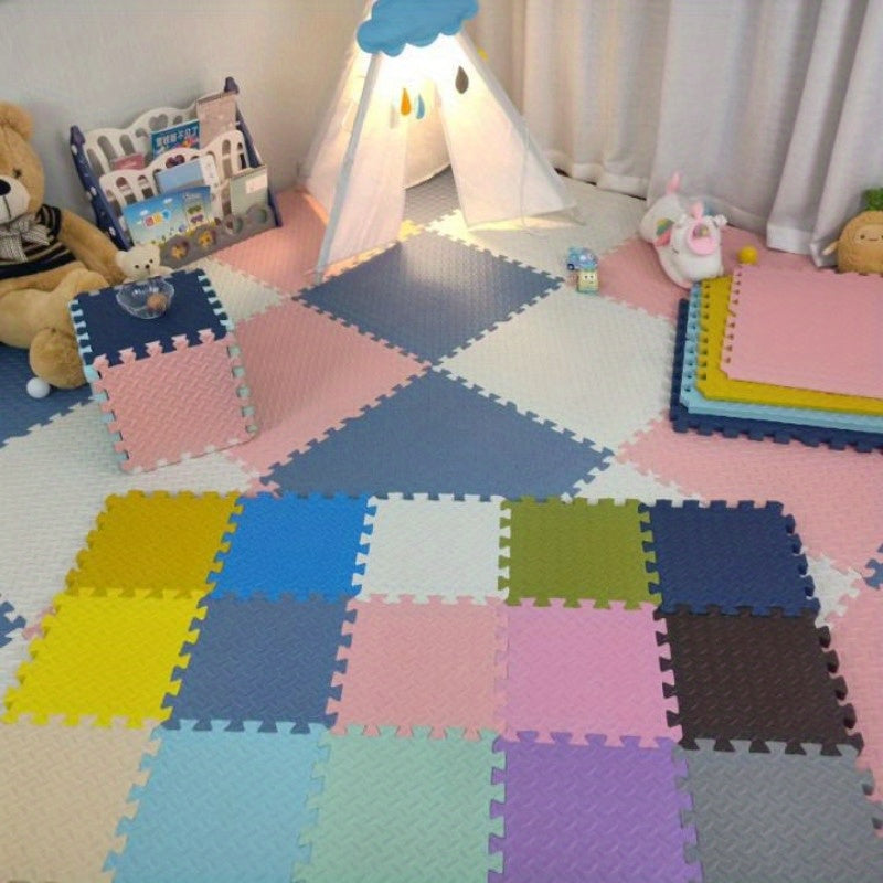 Set of 16 EVA Foam Play Mats 30cm x 30cm Interlocking Soft Crawling Floor Tiles for Kids Indoor Use