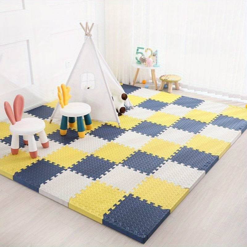 Set of 16 EVA Foam Play Mats 30cm x 30cm Interlocking Soft Crawling Floor Tiles for Kids Indoor Use